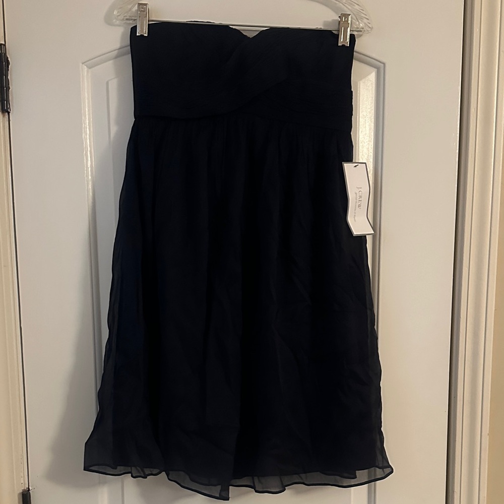 J. Crew Taryn Strapless Dress in Navy Blue
